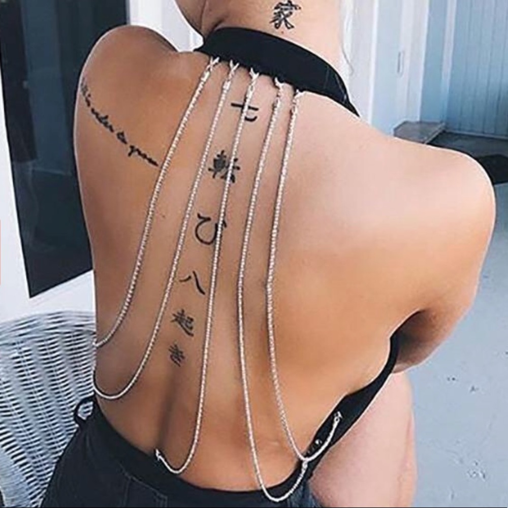 Backless Chain Crystal Bodysuit